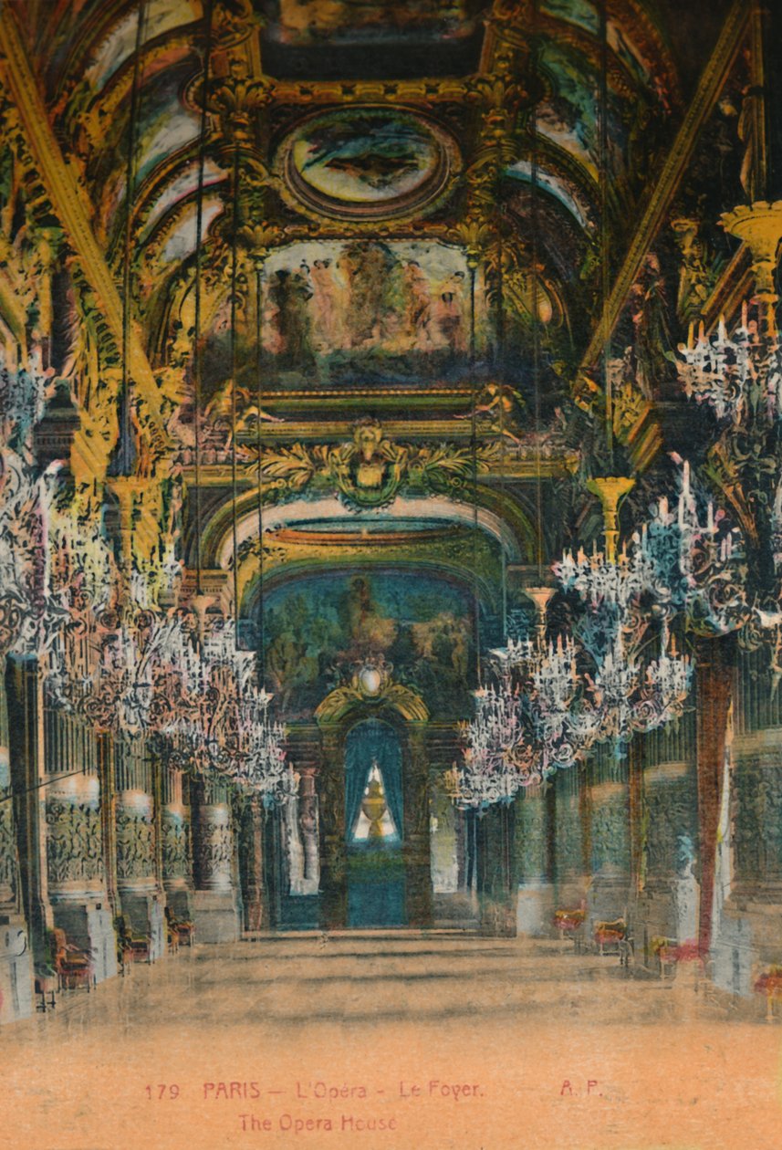 LOpéra Garnier - foyer, Paryż, c1920 autorstwa Unbekannt