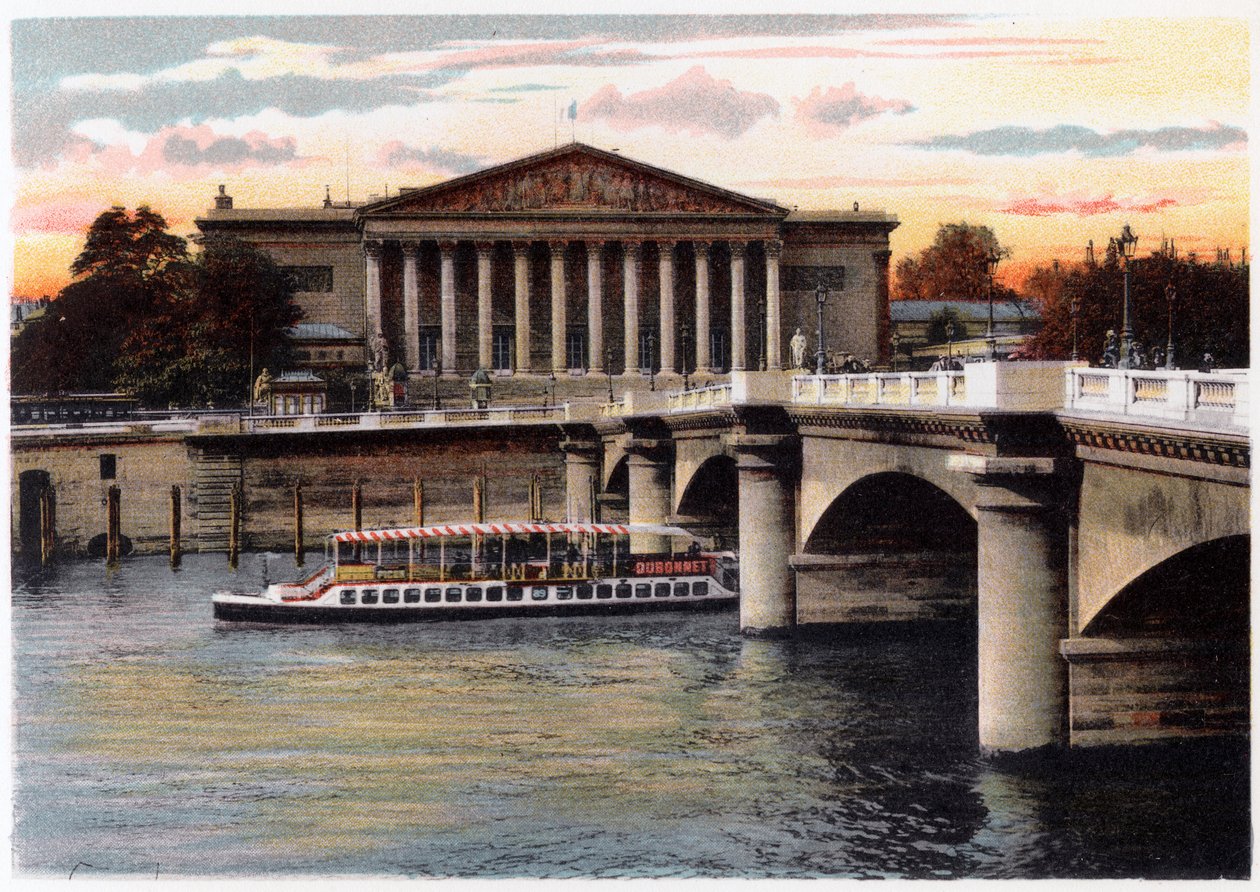 Izba Deputowanych i Pont de la Concorde, Paryż, ok. 1900 autorstwa Unbekannt