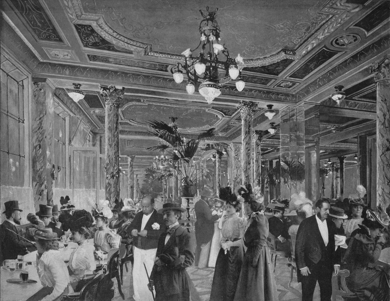 Wielka Sala Amerykańskiej Kawiarni, 1900 autorstwa Unbekannt