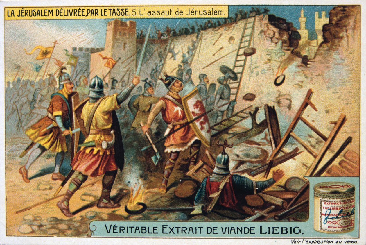 La Jerusalem delivree par le Tasse, Atak na Jerozolimę. 19 wiek autorstwa Unbekannt