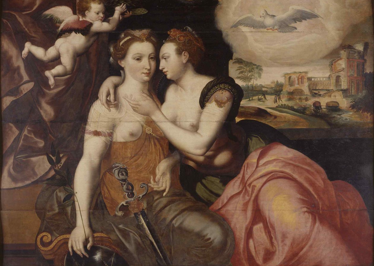 La Justice et la Paix Sprawiedliwość i pokój, c.1560. autorstwa Unbekannt