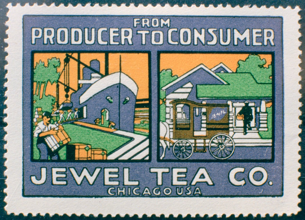 Etykieta reklamująca Jewel Tea Co z Chicago, USA autorstwa Unbekannt