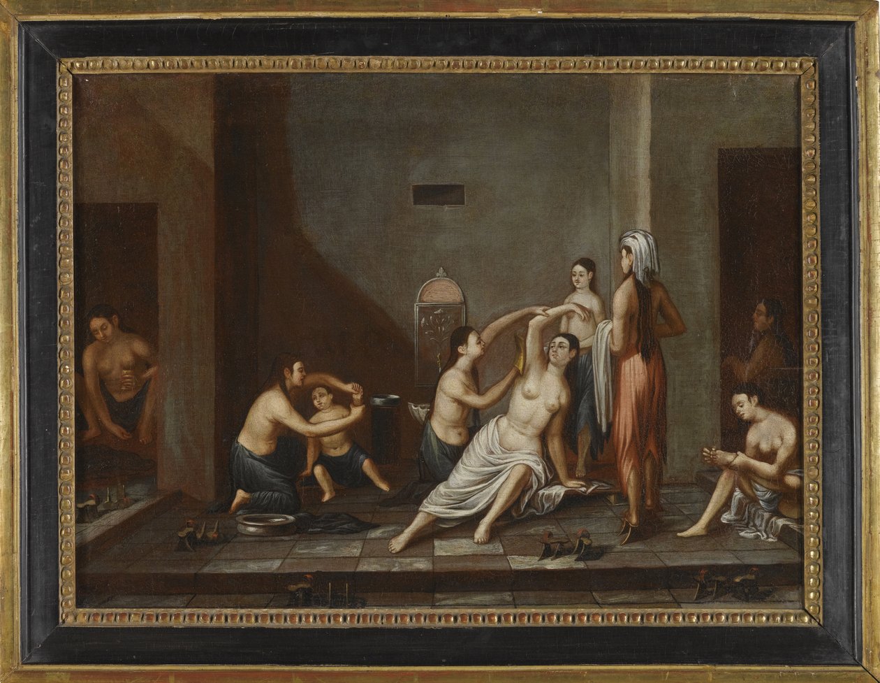 Panie w łaźni tureckiej, 1741 autorstwa Unbekannt