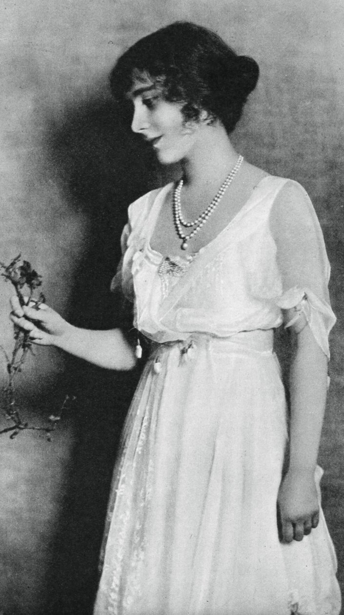 Lady Elżbieta Bowes-Lyon z czerwonym goździkiem, 1923, 1937 autorstwa Unbekannt