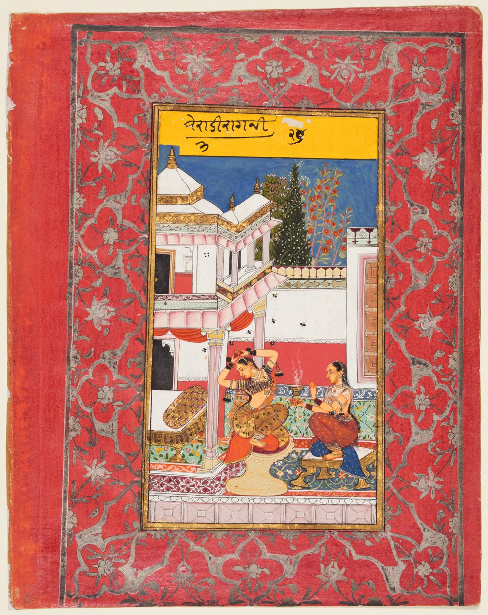 Pani Tęsknota za swoim kochankiem, Varari Ragini z Dipak, z Ragamali, 1650-60. autorstwa Unbekannt
