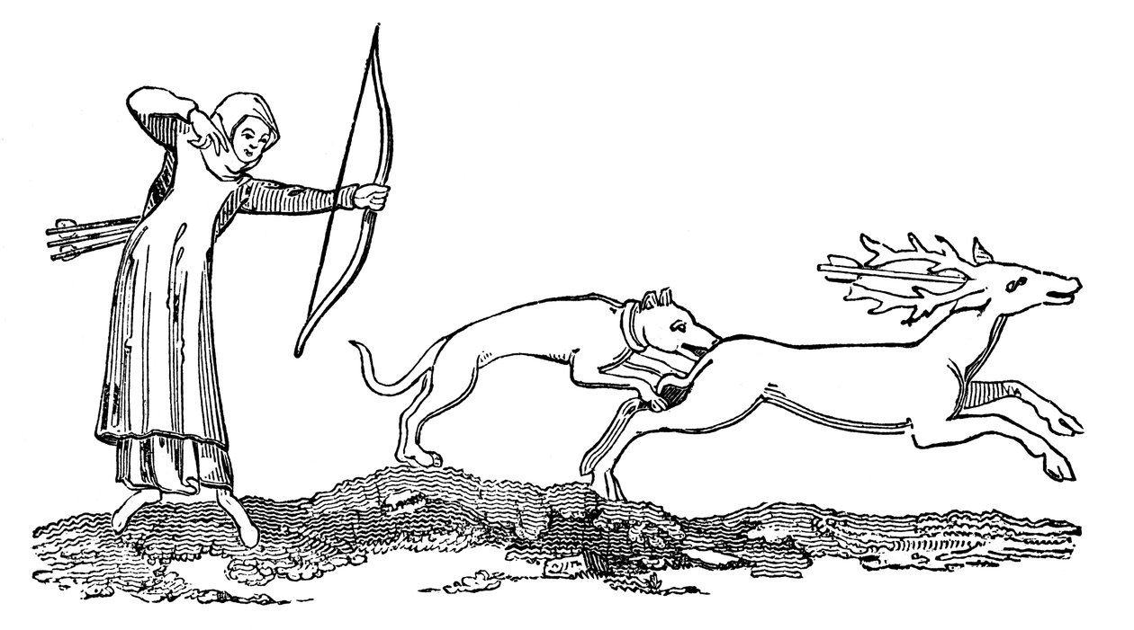 Polowanie na damę z ogarem, XIV wiek, 1833 autorstwa Unbekannt