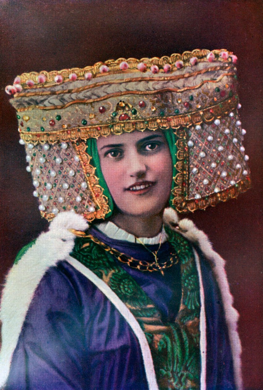 Nakrycie głowy Ladys, XIV wiek, 1910 autorstwa Unbekannt