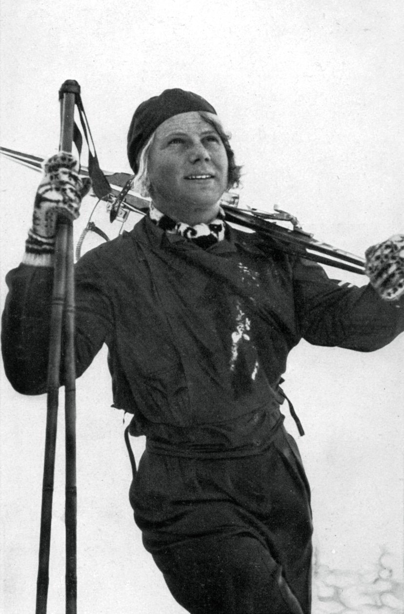 Laila Schou-Nilsen, norweska narciarka, Zimowe Igrzyska Olimpijskie, Garmisch-Partenkirchen, Niemcy, 1936 autorstwa Unbekannt