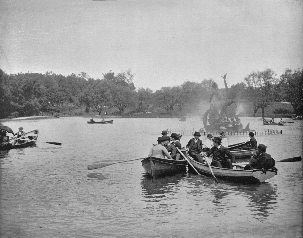 Jezioro w Wade Park, Cleveland, Ohio, ok. 1897. autorstwa Unbekannt