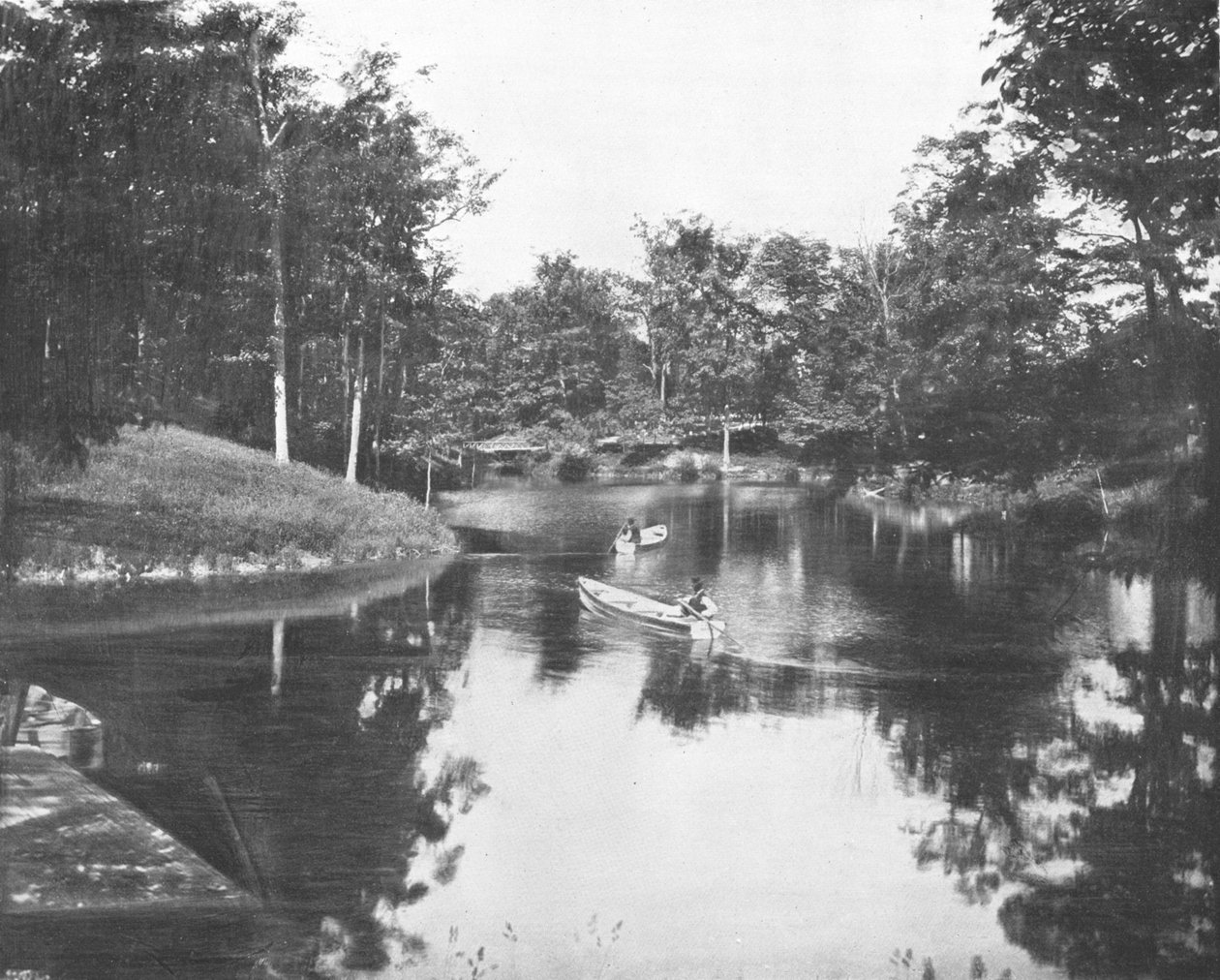 Jezioro na terenie Domu Żołnierzy, Milwaukee, Wisconsin, USA, ok. 1900. autorstwa Unbekannt