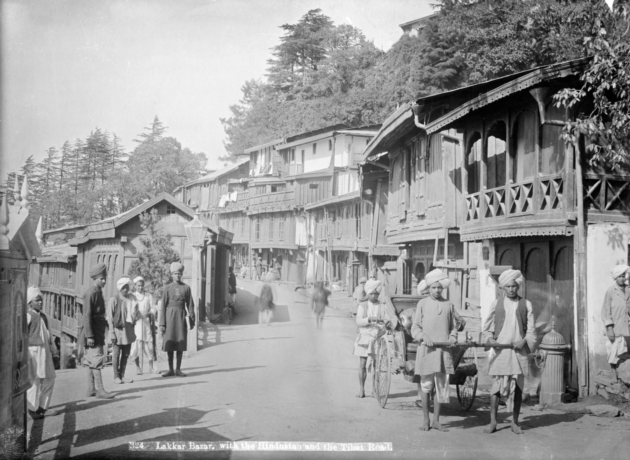 Bazar Lakkar, z Hindustanem i drogą do Tybetu, Simla, Indie, XX wiek autorstwa Unbekannt