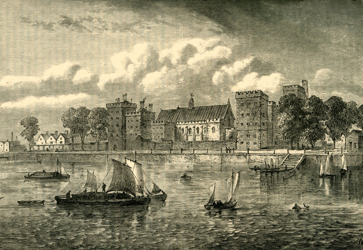 Pałac Lambeth od strony rzeki, 1709, c1878. autorstwa Unbekannt