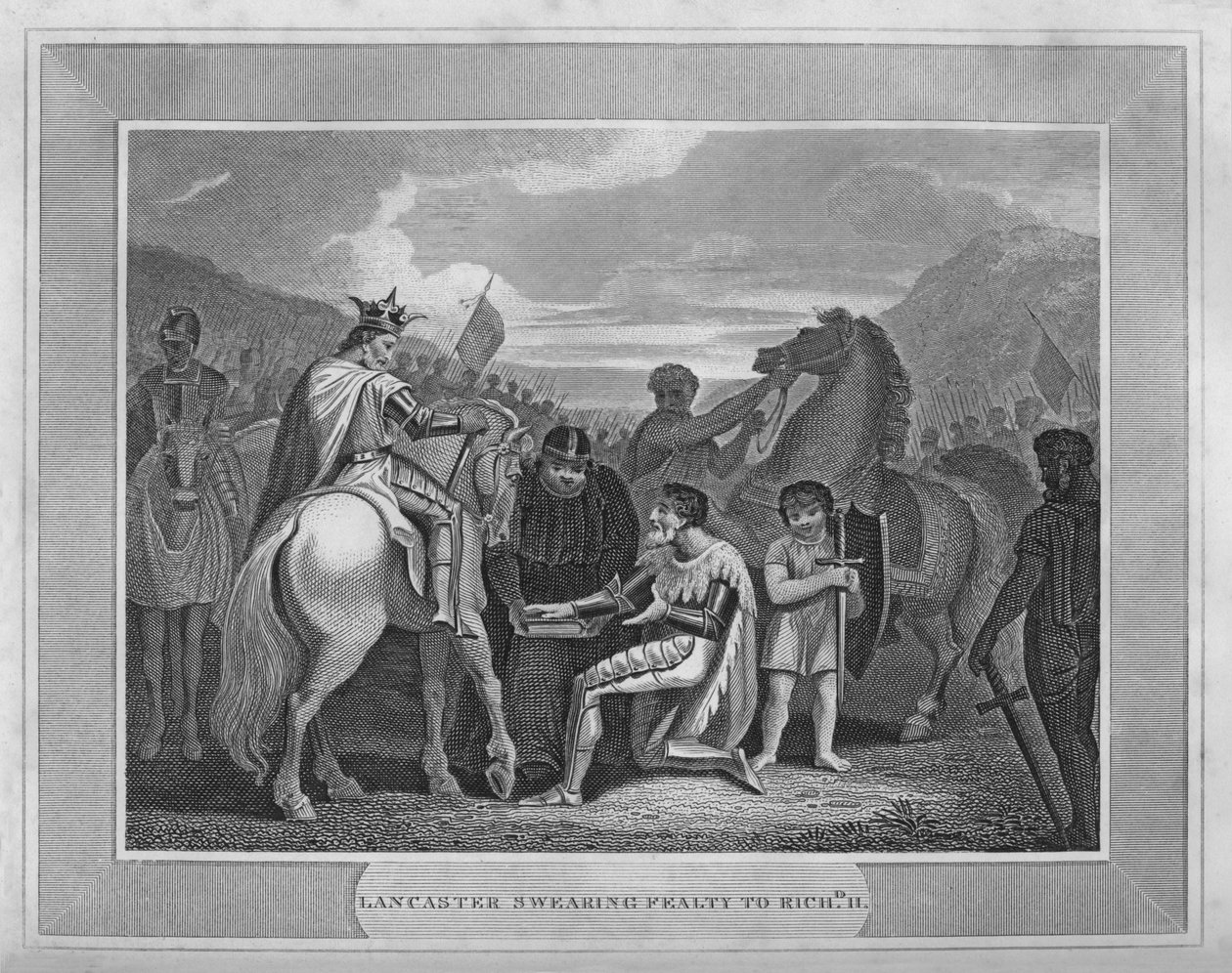 Lancaster przysięga wierność Ryszardowi II, 1838 r autorstwa Unbekannt