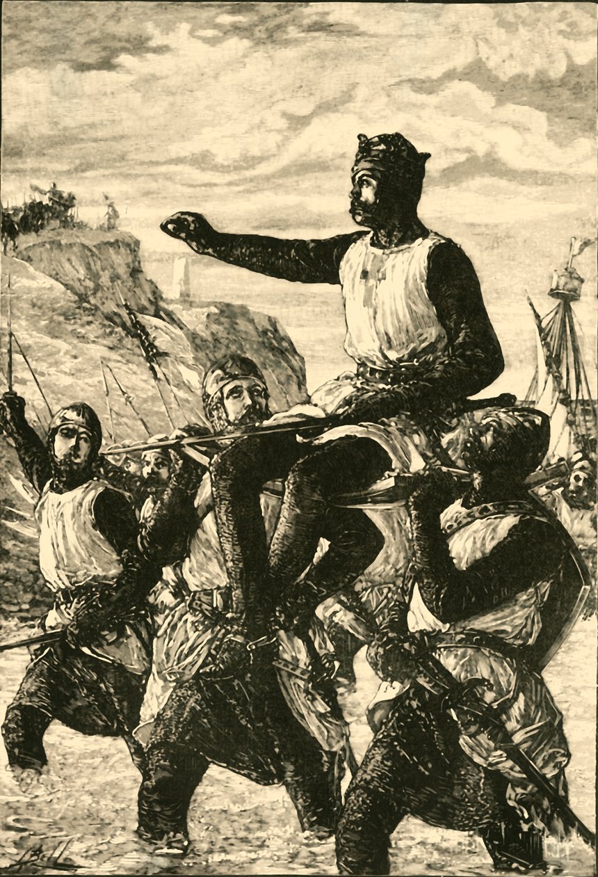 Lądowanie Rogera Guiscarda na Sycylii, 1057, 1890. autorstwa Unbekannt