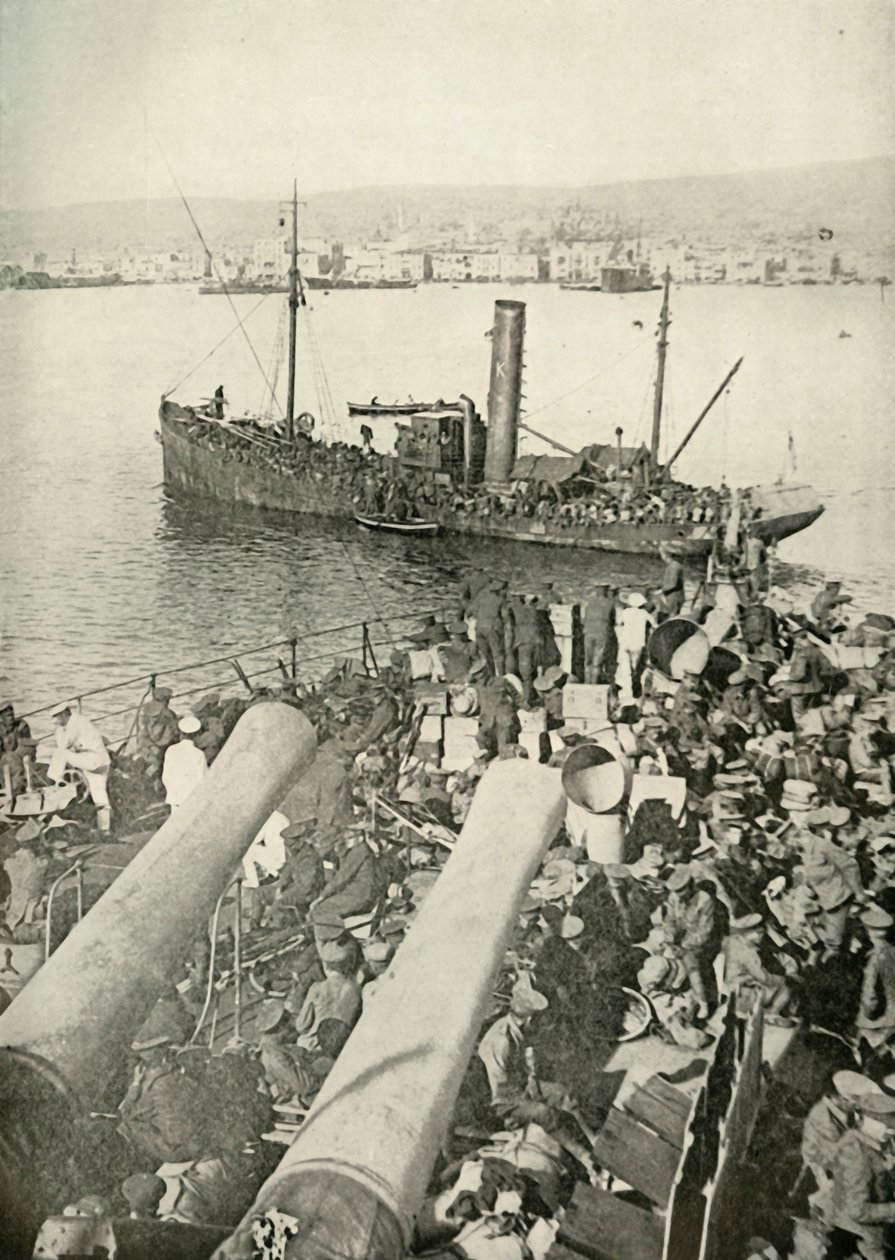 Lądowanie wojsk brytyjskich w Salonikach, 1919. autorstwa Unbekannt