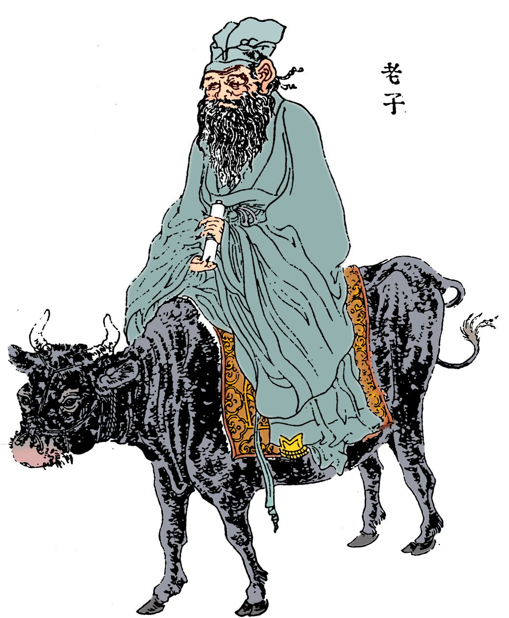 Lao-Tzu, starożytny filozof chiński i inspiracja taoizmu, koniec XIX wieku autorstwa Unbekannt