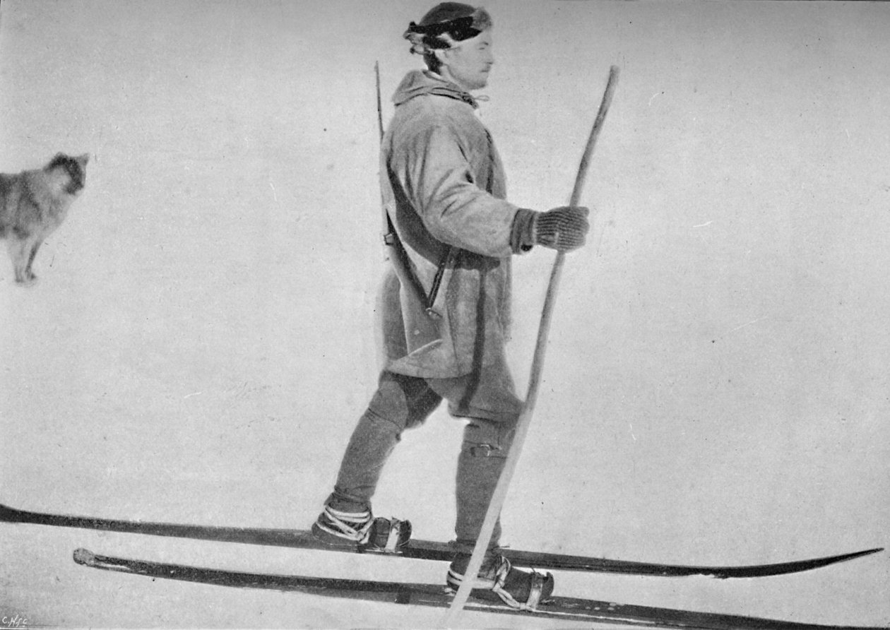 Lars Pettersen na butach śnieżnych, c1893-1896, 1897 autorstwa Unbekannt
