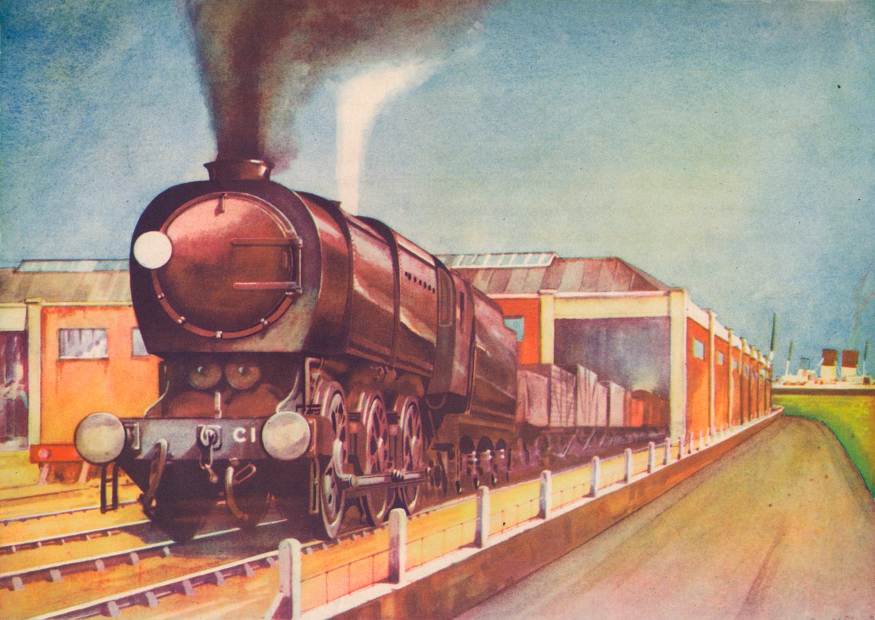 Najnowszy silnik surowego frachtu, S.R., w Southampton Docks, 1940 autorstwa Unbekannt