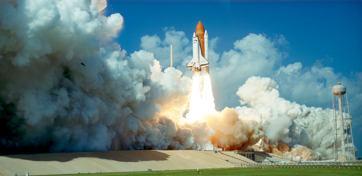 Wystrzelenie promu kosmicznego Challenger z Kennedy Space Center na Florydzie, USA, 1985 r. autorstwa Unbekannt