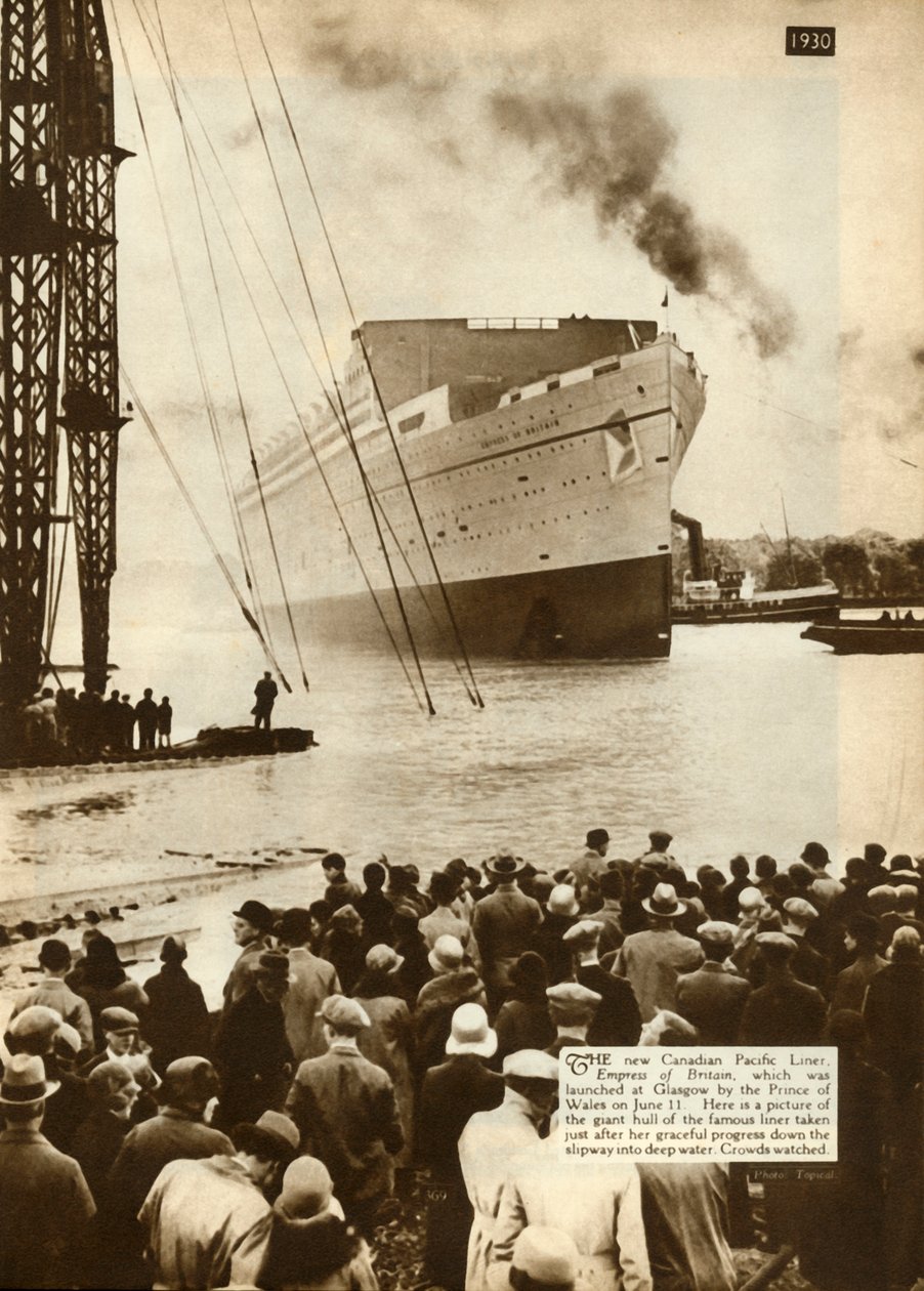 Uruchomienie cesarzowej Wielkiej Brytanii, Glasgow, 11 czerwca 1930, 1935. autorstwa Unbekannt
