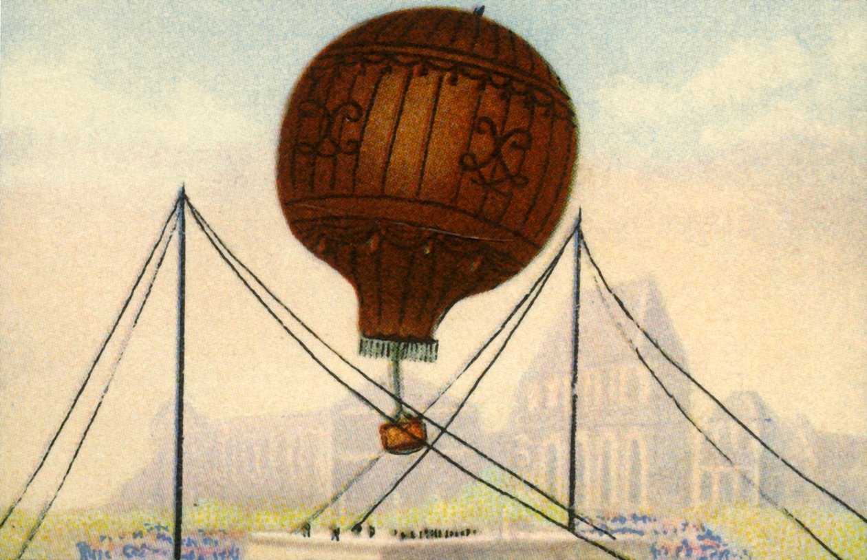 Wystrzelenie balonu Montgolfier Brothers, czerwiec 1783, 1932. autorstwa Unbekannt