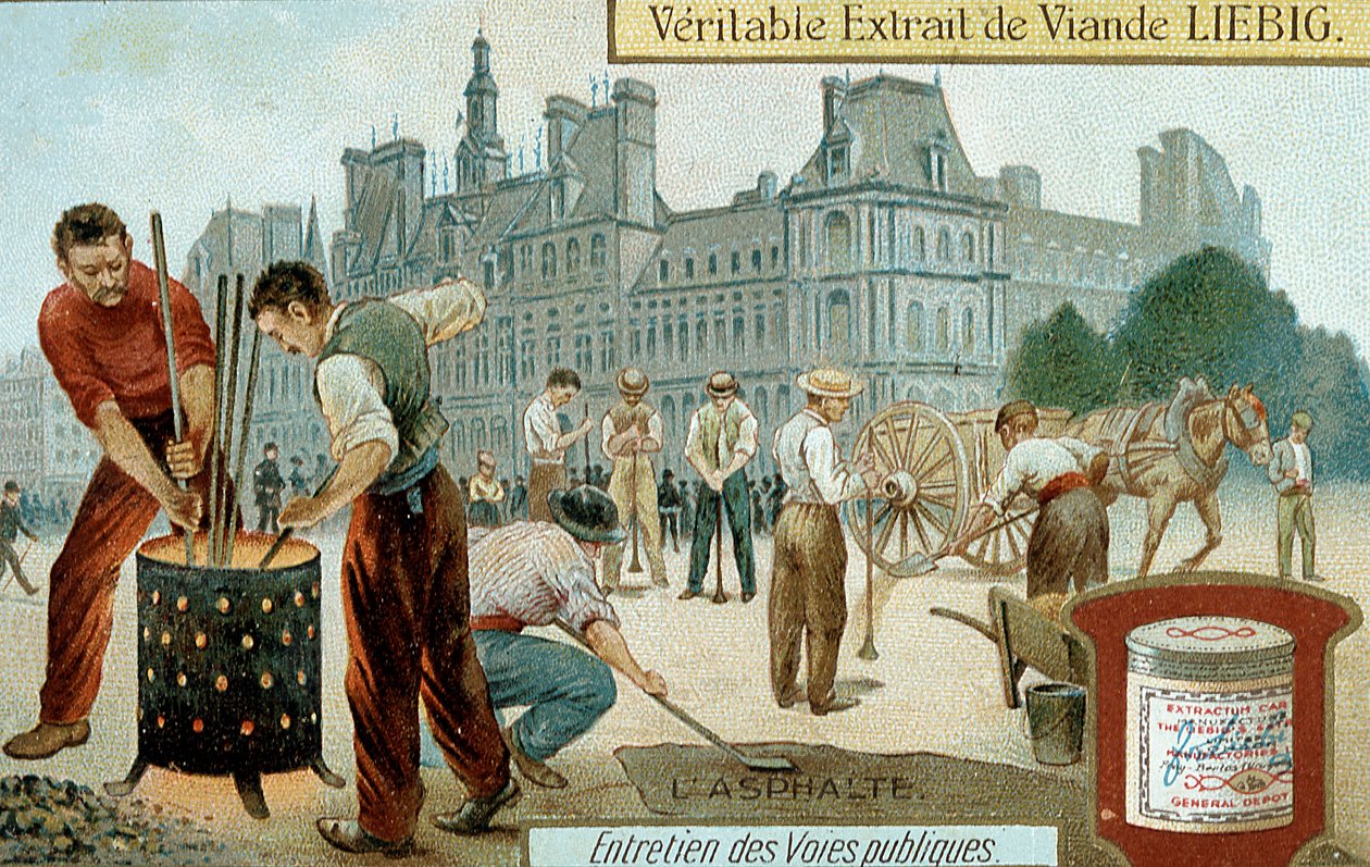 Układanie nawierzchni asfaltowej na ulicy Paryskiej, ok. 1900 autorstwa Unbekannt