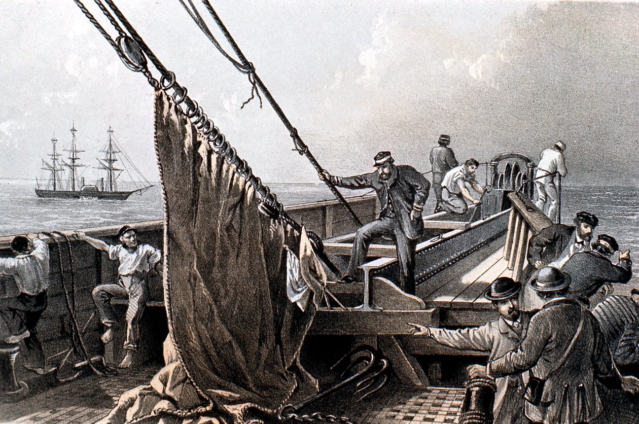 Układanie transatlantyckiego kabla telegraficznego, 1865 1866 autorstwa Unbekannt