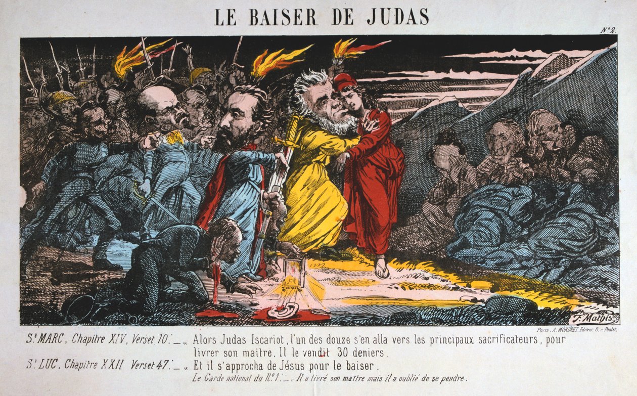 Pocałunek Judasza, Komuna Paryska, 1871. autorstwa Unbekannt