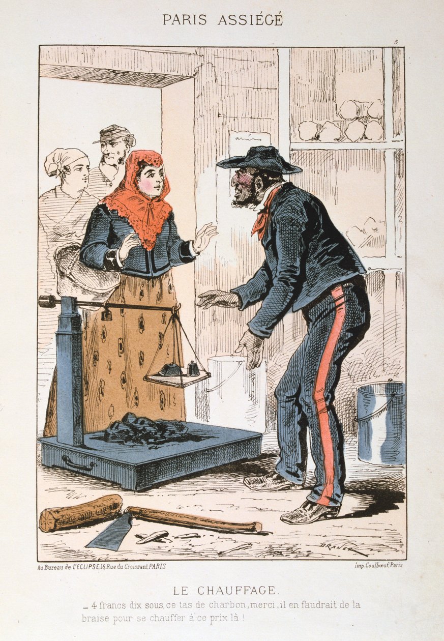 Ogrzewanie, oblężenie Paryża, 1870-1871 autorstwa Unbekannt