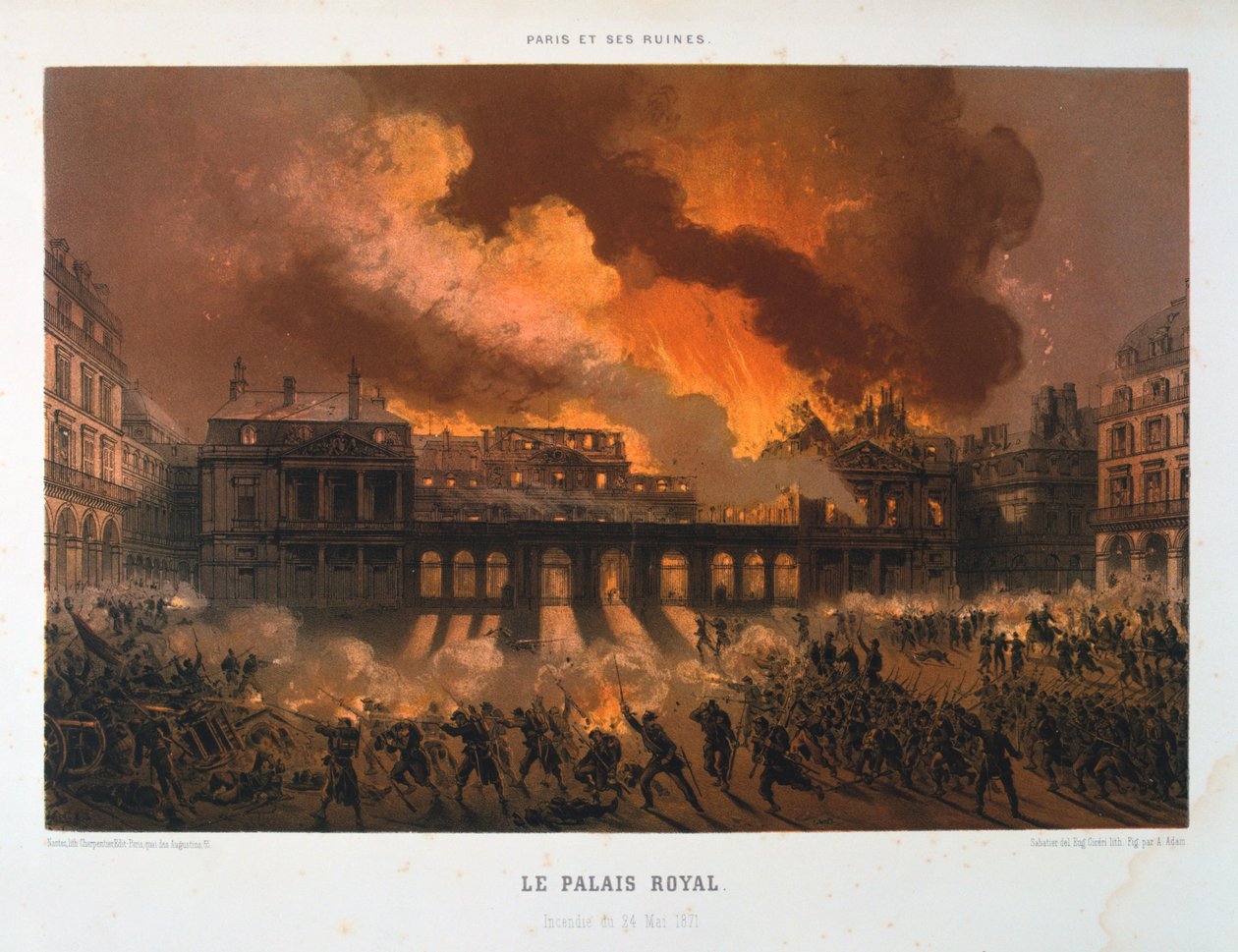 Pałac Królewski, Komuna Paryska, 24 maja 1871 autorstwa Unbekannt