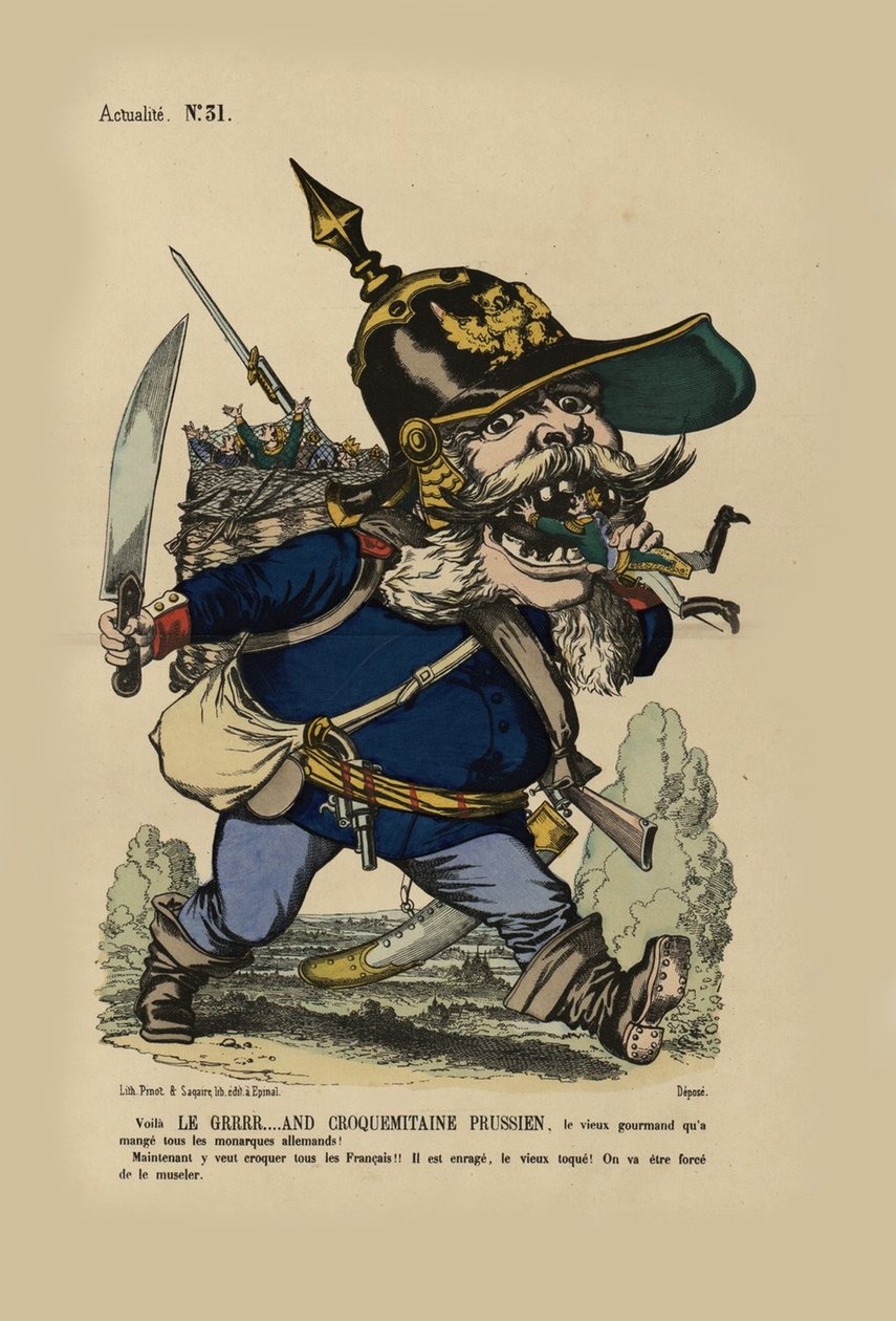 Le grand ogre allemand. Król Wilhelm zjada niemieckie małe państwa, 1866. autorstwa Unbekannt