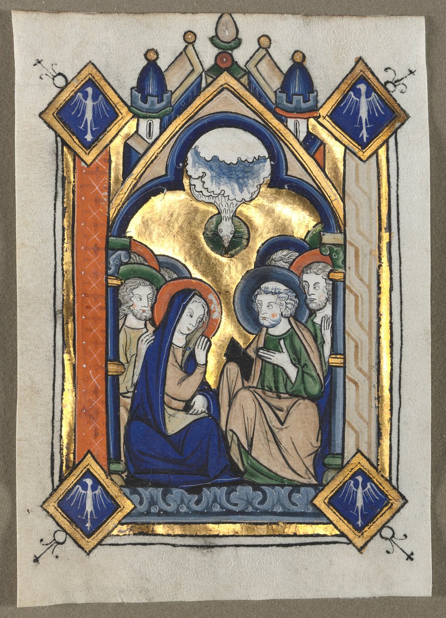 Liść wycięty z psałterza: Pięćdziesiątnica, c. 1260. autorstwa Unbekannt
