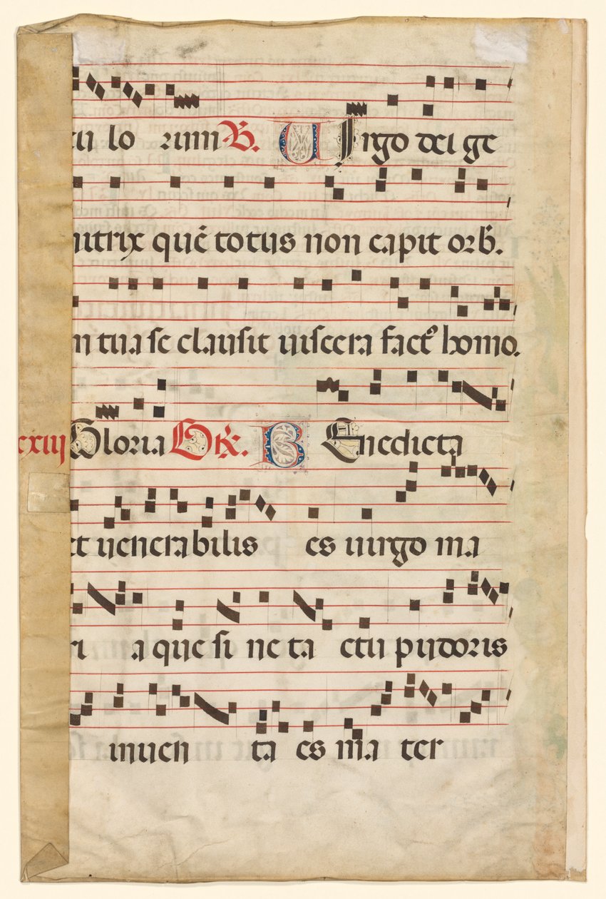 Kartka z Graduału z muzyką wers. 1420-1450. autorstwa Unbekannt