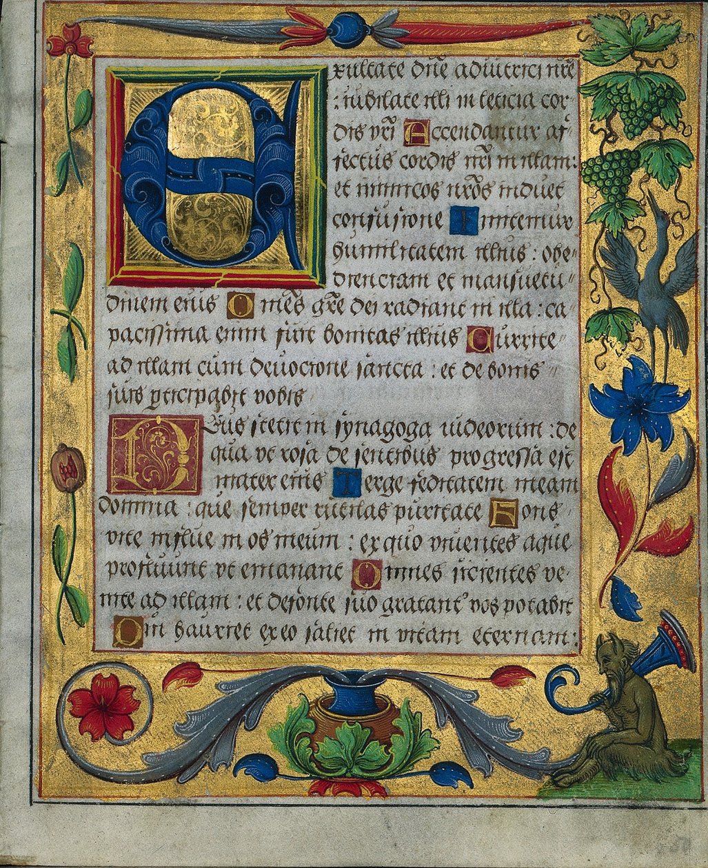 Liść z Psałterza i Modlitewnika...1 z 3 Wyciętych Liści, c. 1524. autorstwa Unbekannt