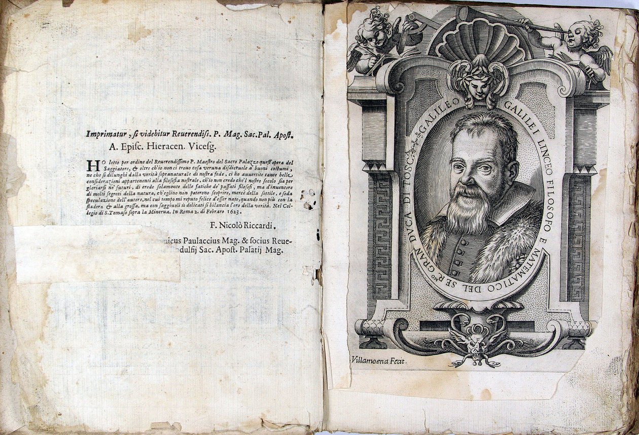 Karta książki The Assayer Il Saggiatore, Galileo Galilei, 1623 autorstwa Unbekannt