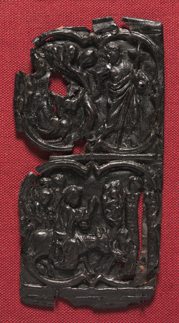 Skórzany panel, ok. 1350-1400. autorstwa Unbekannt