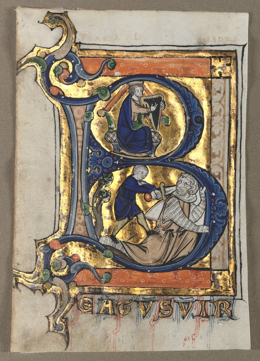 Liście wycięte z psałterza siedem, c. 1260. autorstwa Unbekannt