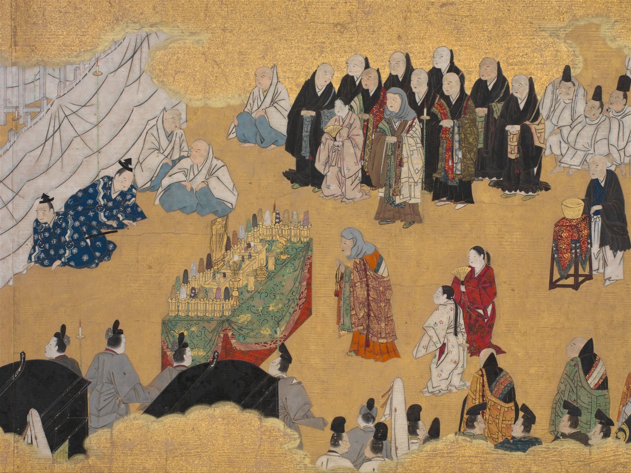 Liście dzikiego imbiru Aoi, z Phantom Genji Scrolls..., połowa XVII wieku. autorstwa Unbekannt