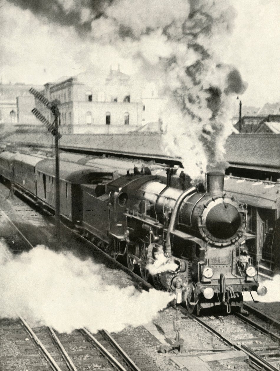Wyjazd z Budapesztu. Z Dworca Centralnego odjeżdża pociąg pospieszny, 1935-36. autorstwa Unbekannt