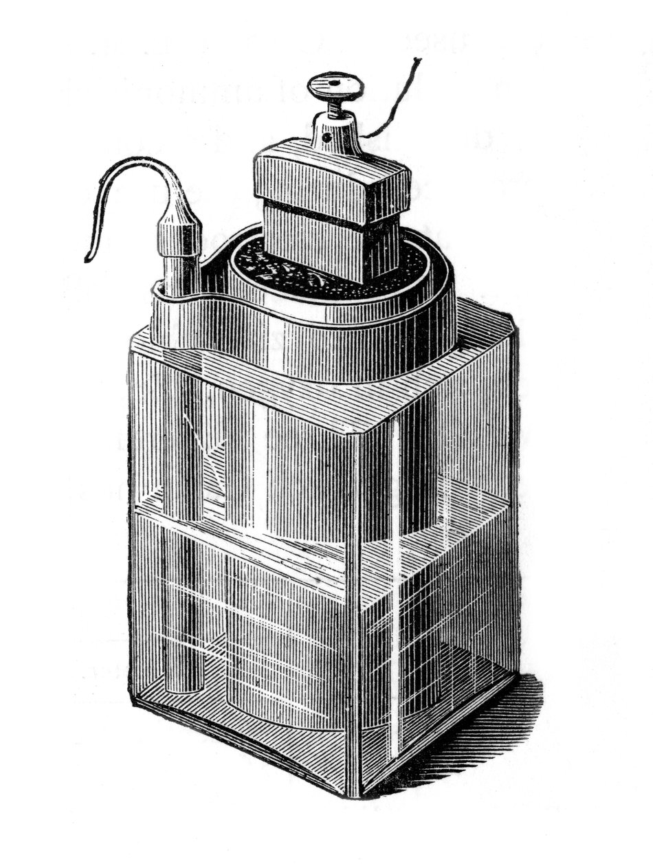 Ogniwo mokre Leclanche, wczesna bateria, 1896 autorstwa Unbekannt