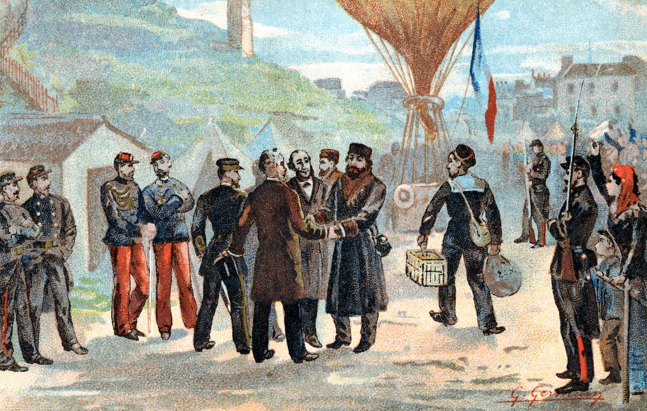 Leon Gambetta, francuski polityk przed oblężonym Paryżem, wojna francusko-pruska, 1870 autorstwa Unbekannt