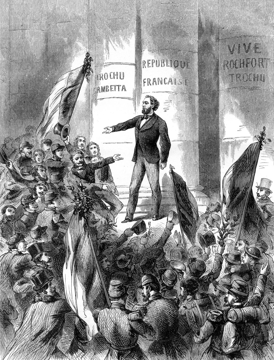 Leon Gambetta proklamujący Republikę Francuską, 4 września 1870 1882-1884 autorstwa Unbekannt