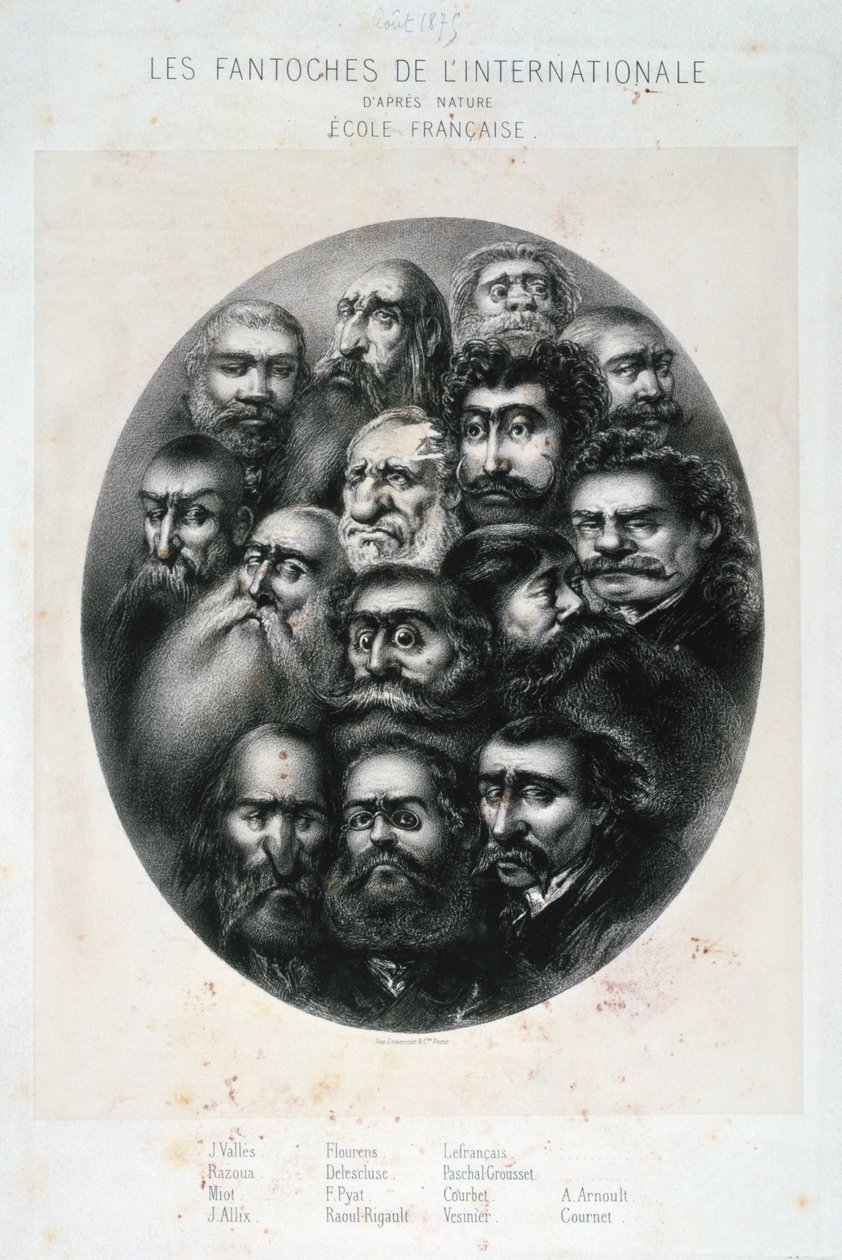 Fantoches z Międzynarodówki, karykatura na komunistów. Francja 19C autorstwa Unbekannt