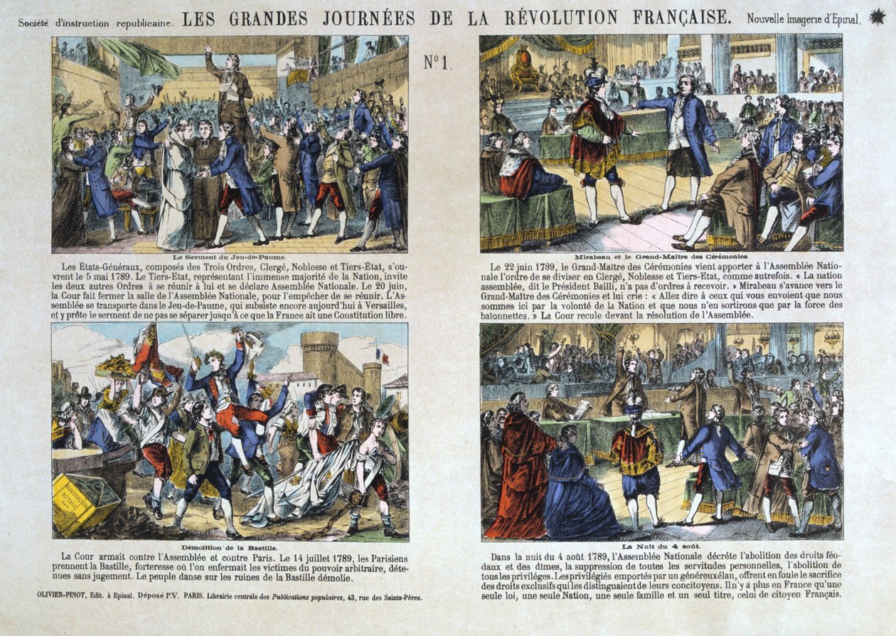Wielkie Dni Rewolucji Francuskiej, Rewolucja 1789, Francja autorstwa Unbekannt