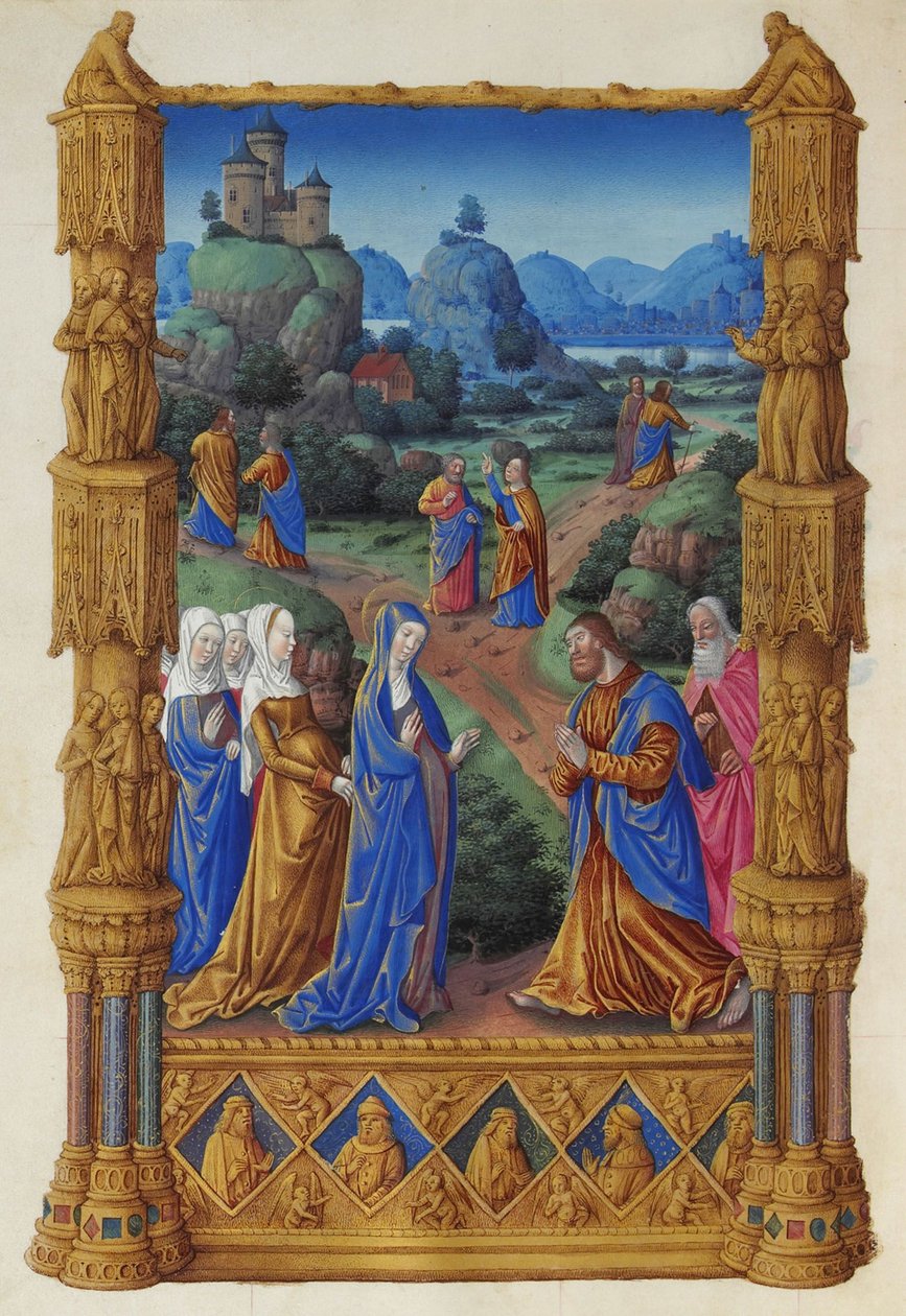 Les Très Riches Heures du duc de Berry, Folio 122v - Apostołowie idą głosić kazania autorstwa Unbekannt