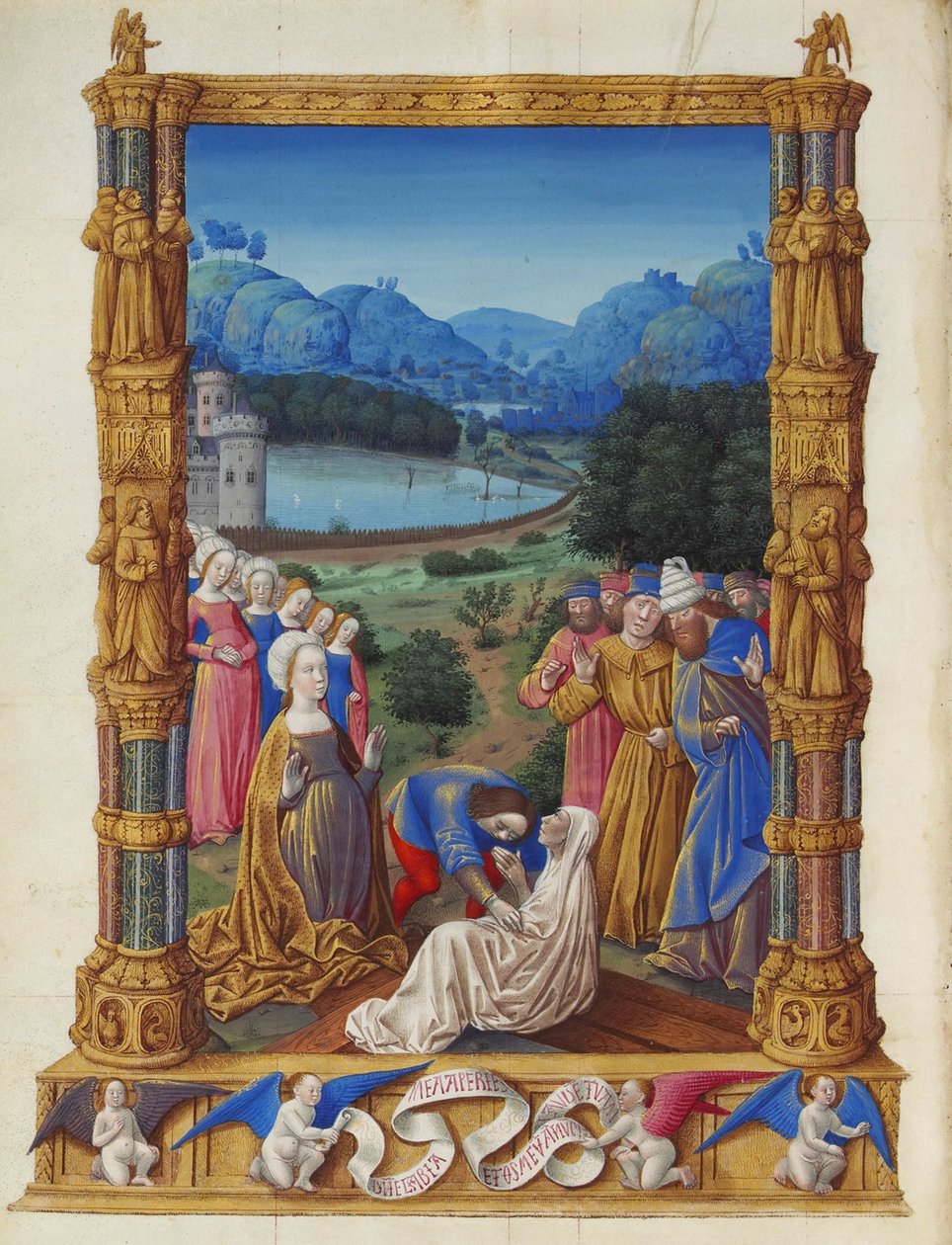 Les Très Riches Heures du duc de Berry, Folio 133v - Objawienie Krzyża Świętego autorstwa Unbekannt