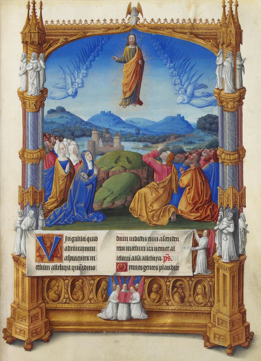 Les Très Riches Heures du Duc de Berry, Folio 184r - Wniebowstąpienie autorstwa Unbekannt