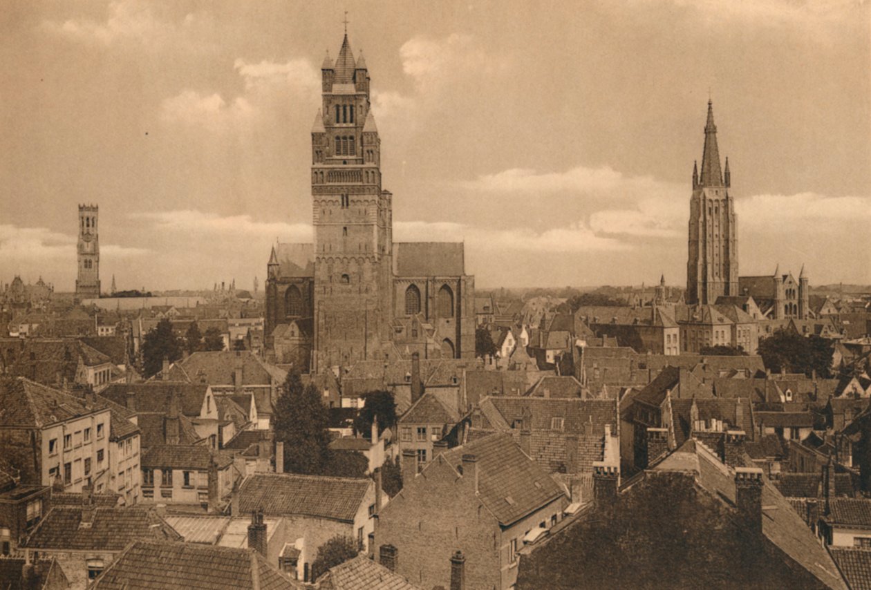 Dzwonnica Trzech Wież, katedra i kościół Notre-Dame, ok. 1928 r. autorstwa Unbekannt