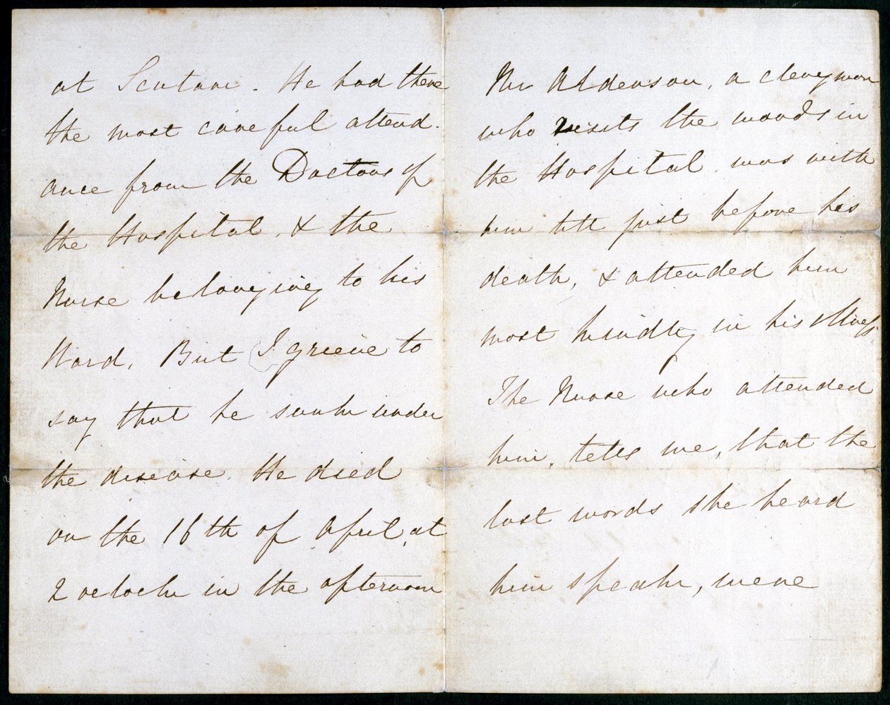 List Florence Nightingale, maj 1856 autorstwa Unbekannt