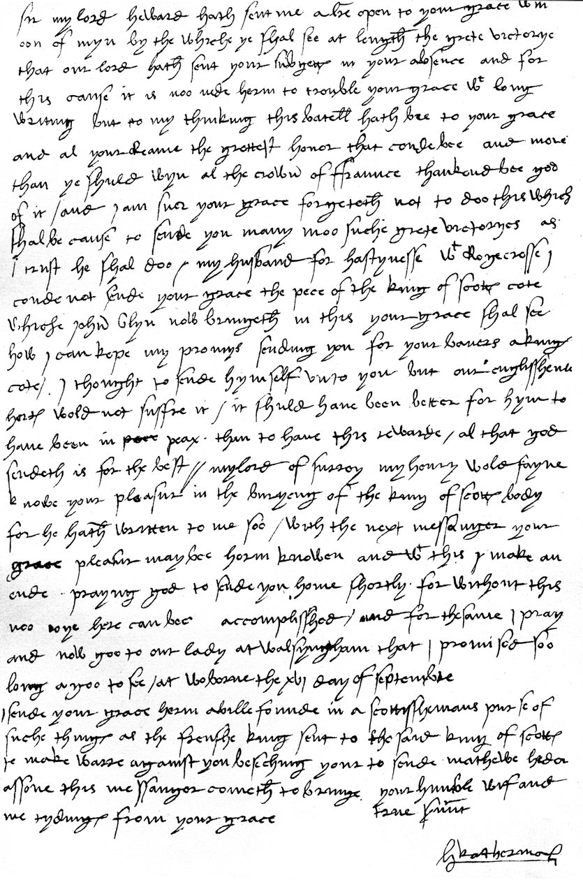 List od Katarzyny Aragońskiej jako regentki do jej męża, króla Henryka VIII we Francji, ogłaszający zwycięstwo Anglii nad armią szkocką pod Flodden i śmierć króla Szkocji Jakuba IV autorstwa Unbekannt